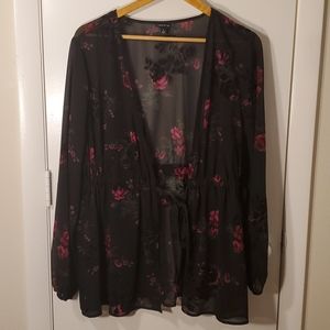 TORRID tie front chiffon babydoll